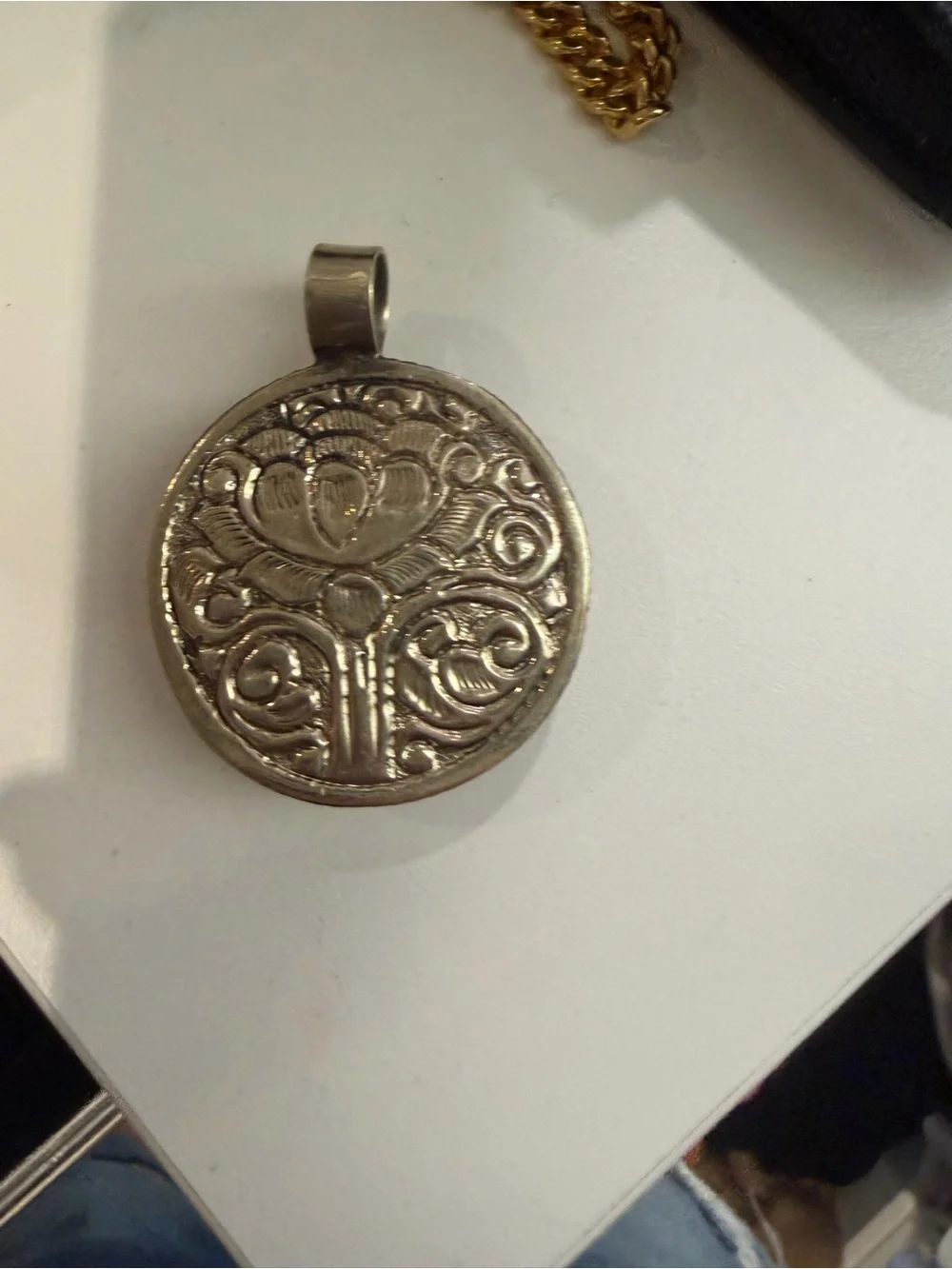 White Rose Carved Pendant Necklace - Women Jewelry